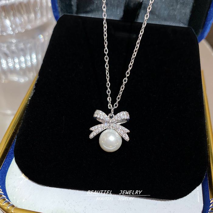 Wholesale Bow Pearl Necklace choker necklace