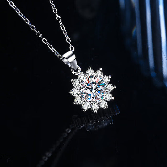 Wholesale Necklace, pure silver sunflower pendant, accessory