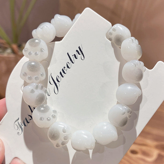 Wholesale Cute Large Resin Cat Claw Bead Bracelet Student Gift MOQ≥2
