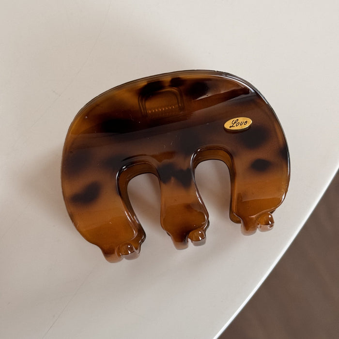 Wholesale M-shaped Love Gold Label Women's Head Hair Shark Clip Leopard print