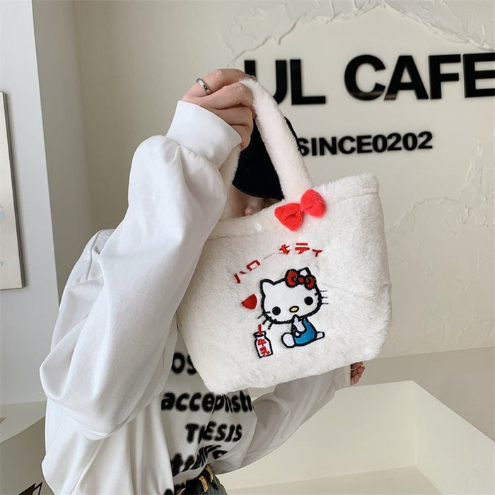 Wholesale Velvet Cute Embroidered Cartoon Fur Bag  JDC-HB-YuanDuo013