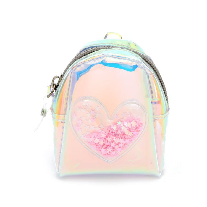 Wholesale Mini Backpack Rabbit PVC Laser Zipper Short Small Wallet JDC-WT-Yuny001