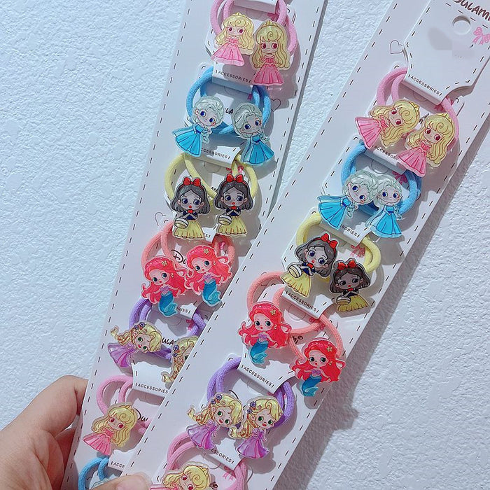 Wholesale 10pcs Princess small rubber band tie children' s acrylic hair band
