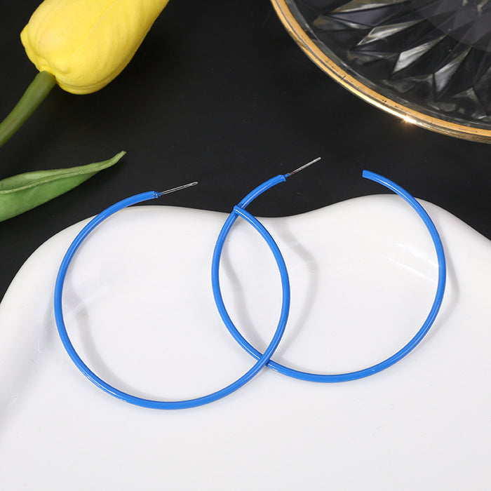 Wholesale Metal Hoops Lacquered Earrings JDC-ES-LiR006