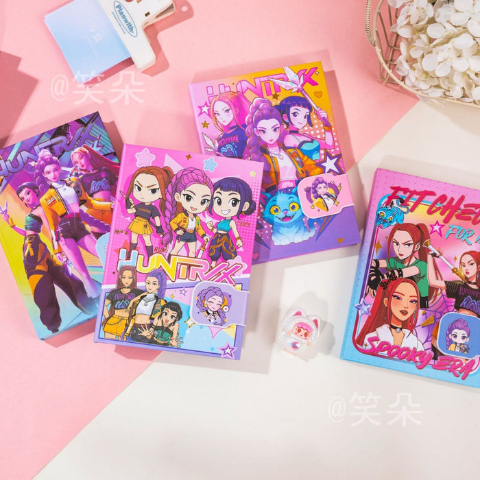 Wholesale KPOP themed cute cartoon notebook with magnetic closure and colorful pages
