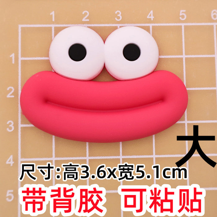 Wholesale 5pcs Big Small size cartoon sausage mouth eyes charger protective cover plush toy hairpin phone case accessories