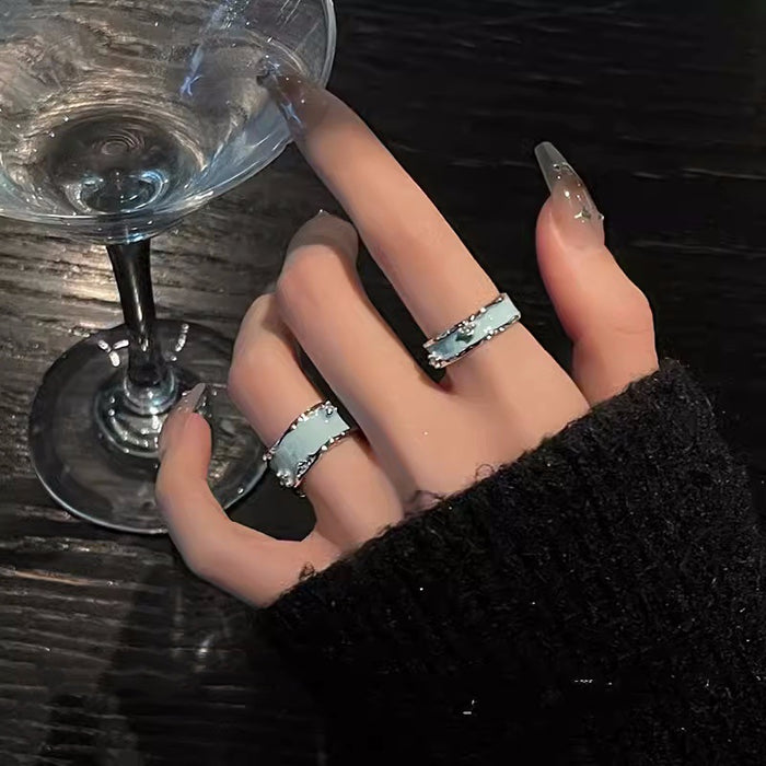 Wholesale Drip glazed open ring, new style, light luxury, niche design, simple and minimalist