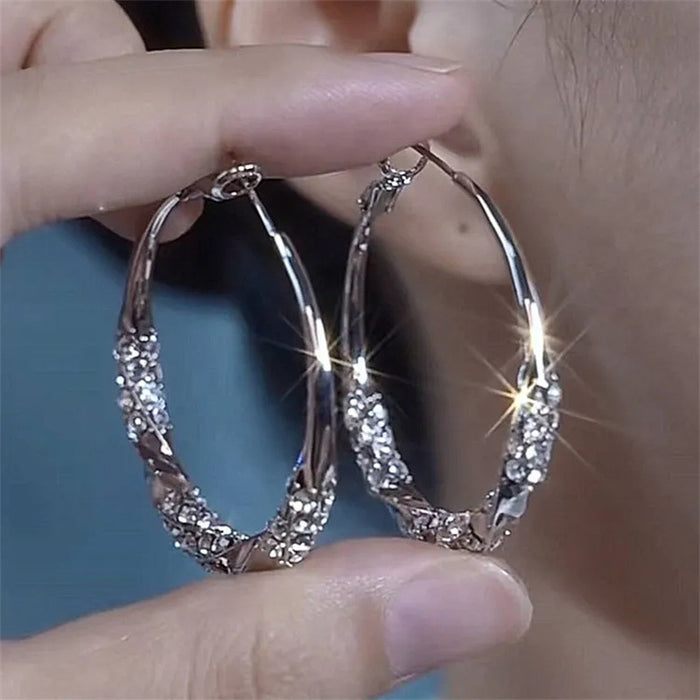 Wholesale Silver Needle Simplicity, Light Luxury, Large Circle Earrings, Women's Luxury, Niche Fashion Earrings, Earrings, Accessories