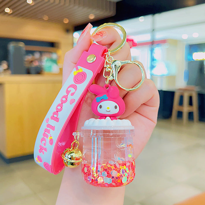 Wholesale Cartoon Acrylic Quicksand Bottle Oil Keychain JDC-KC-KuM014