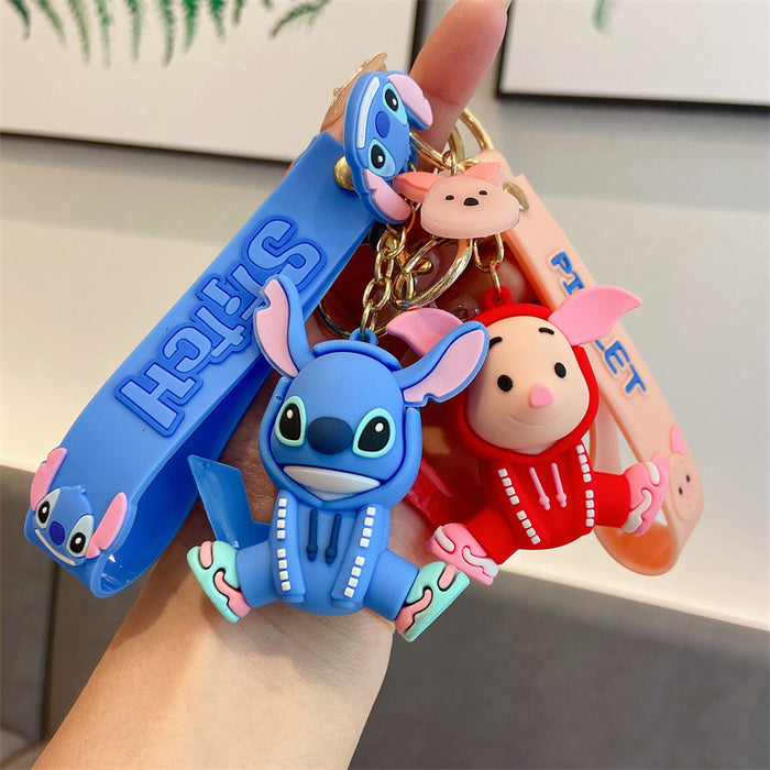 Wholesale Cartoon sweater sitting posture Keychain Car bag pendant cute doll