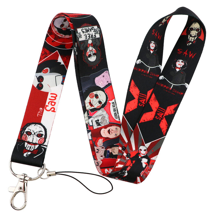 Wholesale Horror and thriller themed long phone lanyard with chest strap