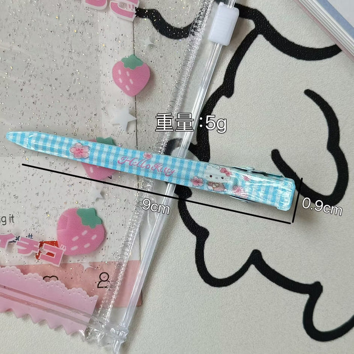 Wholesale Sweet Style Printed Plaid Cat Metal Long Hairpin Cute Girl Girl' s Duckbill Hairpin Hair Accessories
