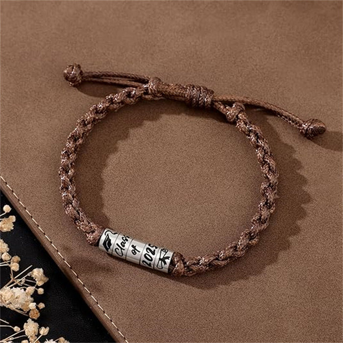 Wholesale New Brown Stainless Steel Flat Bracelet Hand Woven Men's Bracelet