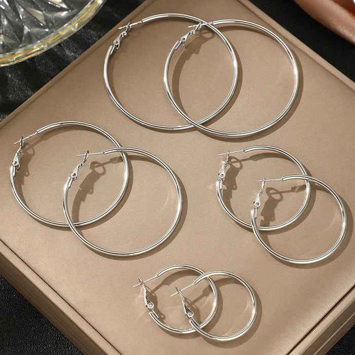 Wholesale 4pcs/set exaggerated circle plain ring