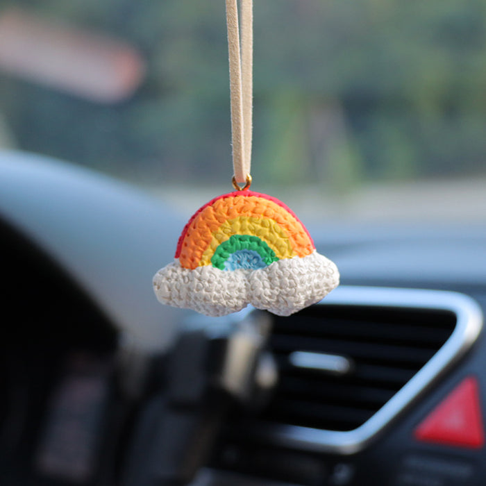 Wholesale Resin Rainbow Sun Car Rearview Mirror Pendant Decorative Car Ornament