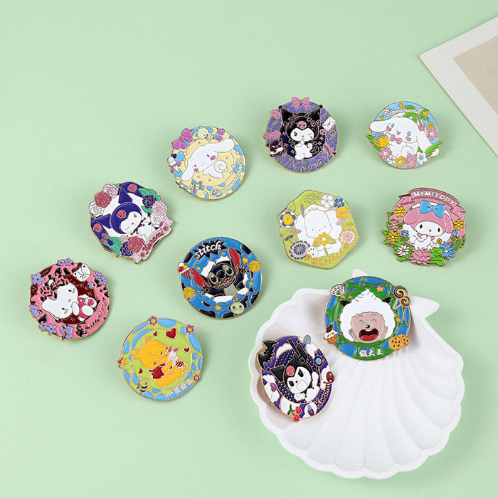 Wholesale Painted Brooch Cute Cartoon Oil Drop Metal Badge Accessories