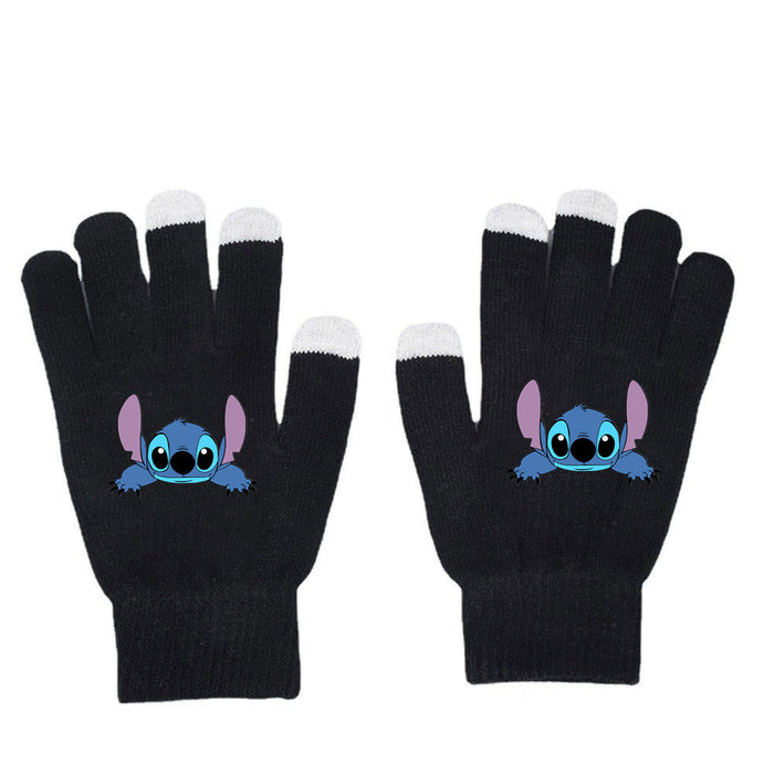 Wholesale Warm Touch Screen Solid Color Printed Knitted Gloves JDC-GS-JR001