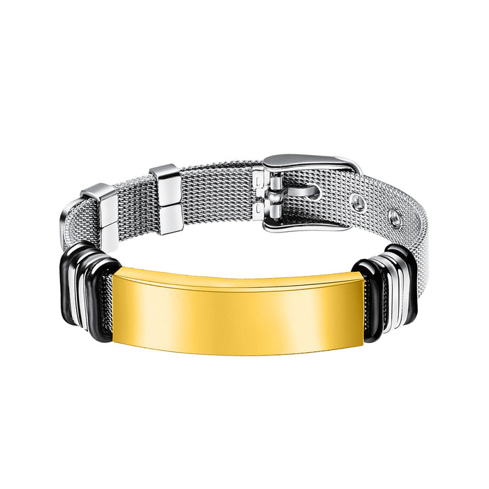 Wholesale Twist Woven Leather Stainless Steel Bracelet Fashion Accessory