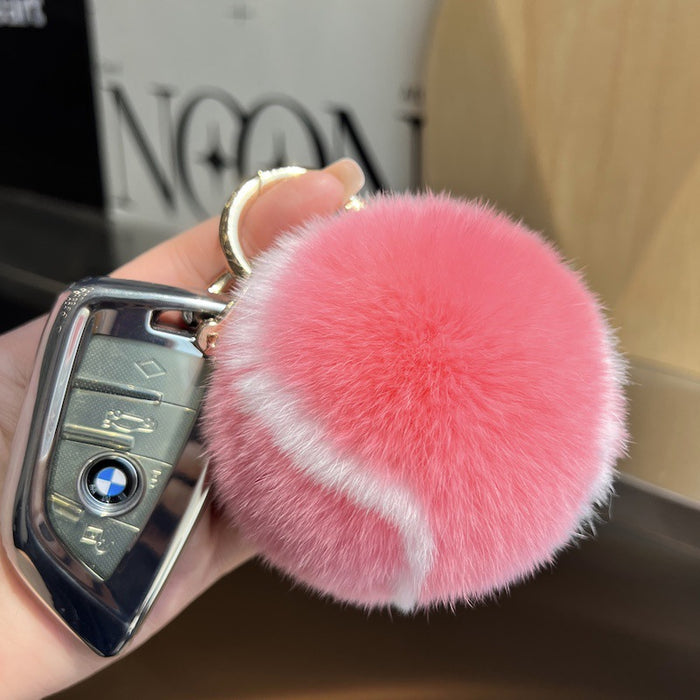 Wholesale Imitation Otter Rabbit Hair Car Keychain Pendant Plush Ball Book Bag Pendant