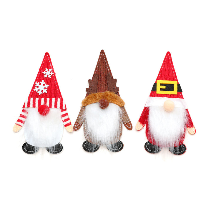 Wholesale Felt Cloth Knife and Fork Set Faceless Elderly Knife and Fork Set Decoration Christmas Home Table Decorations