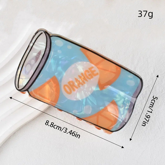 Wholesale Lovely Cartoon Juice Hair Clip PVC Blue Everyday Styling Hair Accessory Boutique