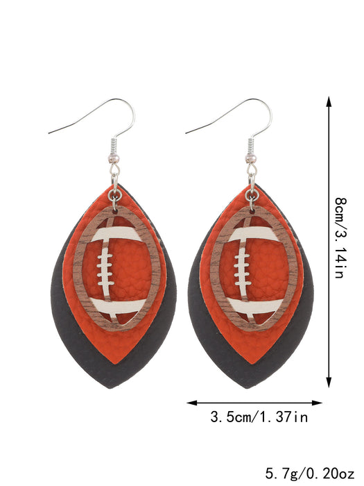 Wholesale Rugby Leopard Leaves Leather Earrings JDC-ES-YiTian013