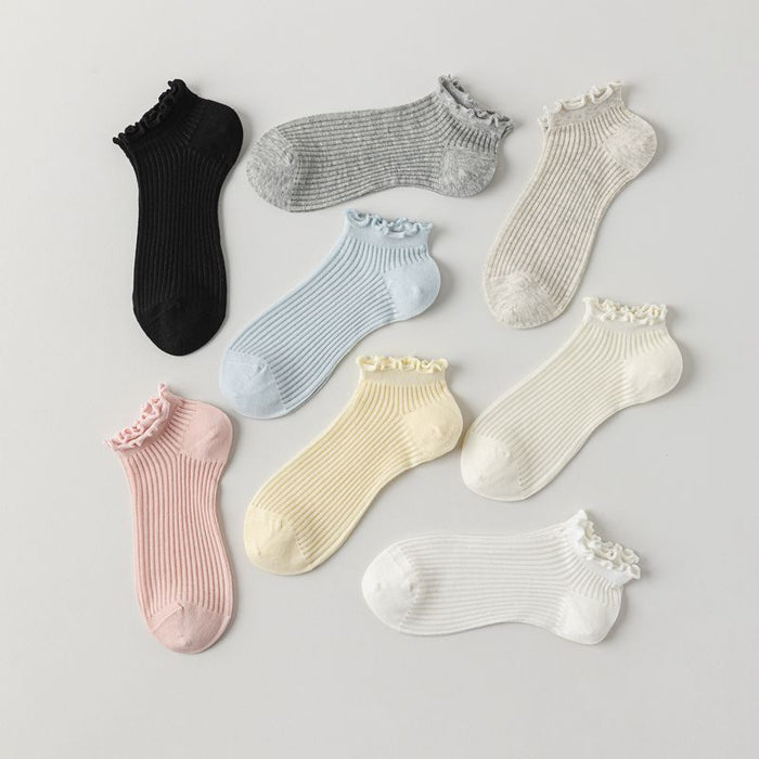 Wholesale Mesh breathable all-in-one machine boneless fungus edge short tube socks