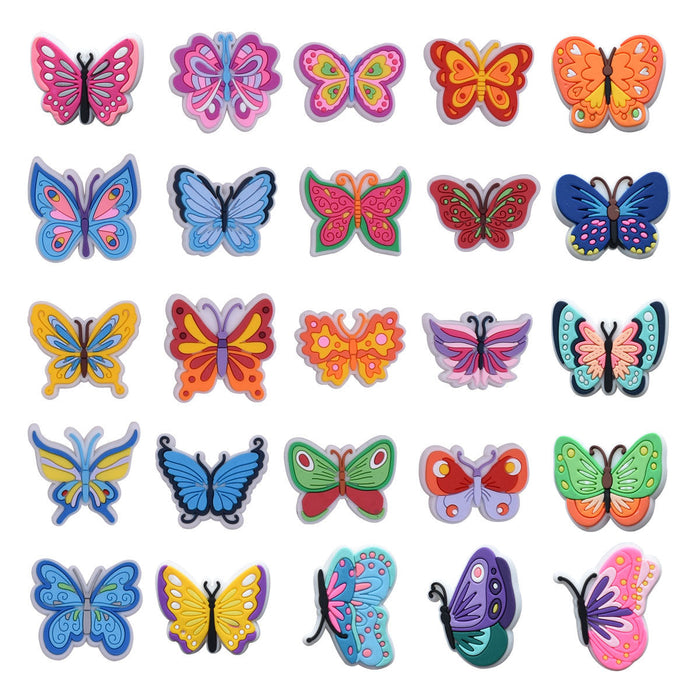 Wholesale 100PCS PVC Colorful Butterfly Series DIY Shoe Buckle JDC-SC-RYY019