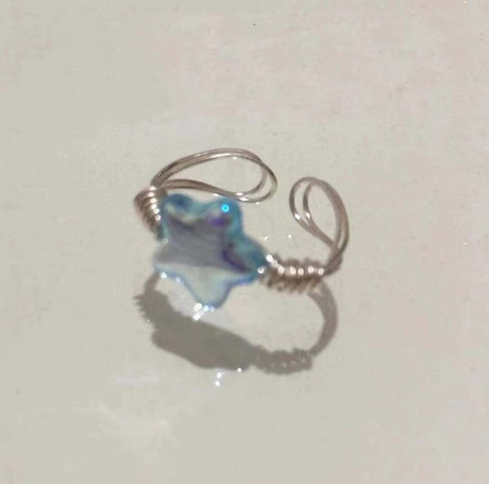 Wholesale Transparent Star Ring Niche Design Simple Open Ring
