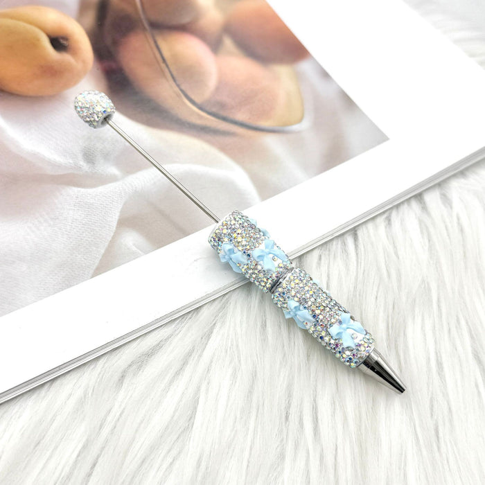 Wholesale Rhinestone Bow Beaded Pen – DIY Creative Ballpoint Pen for Office,  minimum quantity: 2