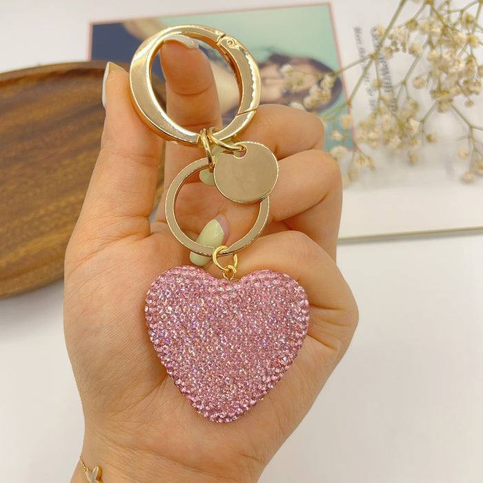 Wholesale Rhinestone Love Soft Clay Keychain JDC-KC-NaiLi003