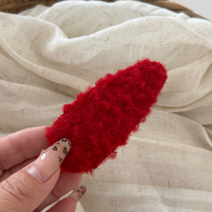 Wholesale Plush Hair Clips with Colorful Lamb Wool on the Side