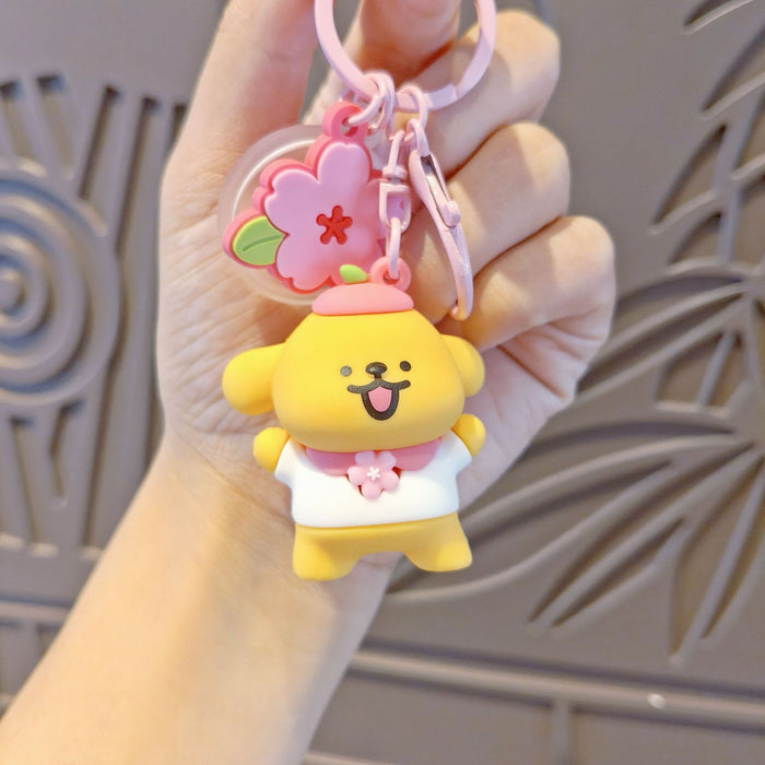 Wholesale Line Puppy Silicone Keychain Cartoon Backpack Pendant Gift MOQ≥5