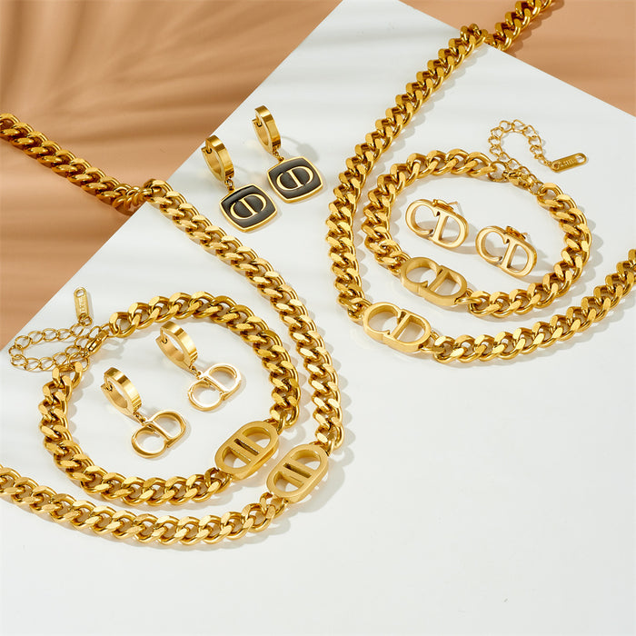 Wholesale 2pcs Earrings jewelry titanium steel necklace