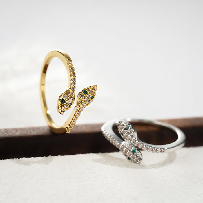 Wholesale Fashionable and exquisite open-end ring with high-end feel, diamond studded index finger ring