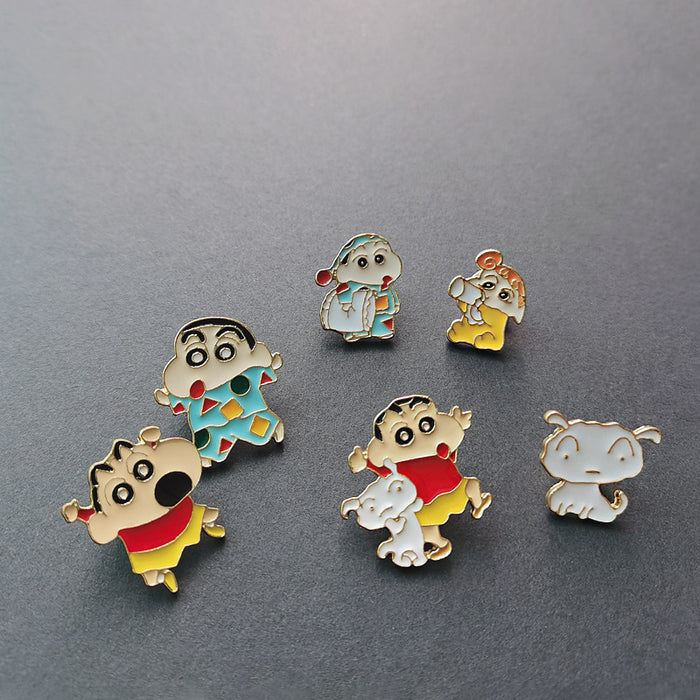 Wholesale Brooch, alloy badge, cute couple accessories, anti glare women's accessories around the perimeter