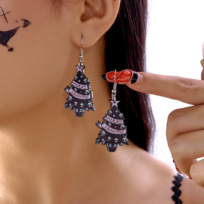 Wholesale  Plate Earrings Creative Versatile  Acrylic Flower Ghost Skull Earrings