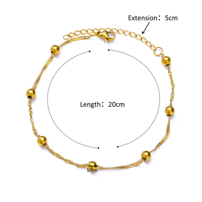 Wholesale Stainless Steel Anklet Geometric Figaro Chain Jewelry Accessory