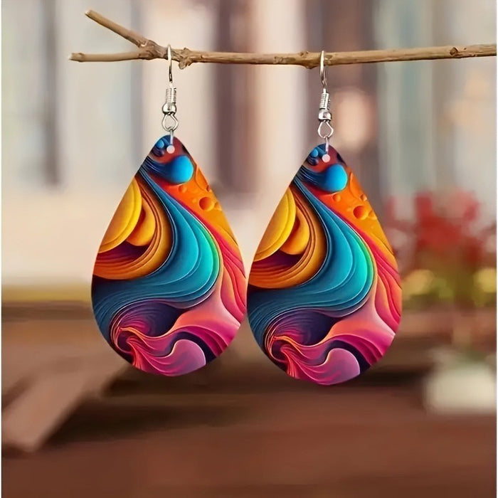 Wholesale Bohemian Water Drop Acrylic Earrings Fashion Jewelry Accessory Gift MOQ≥2