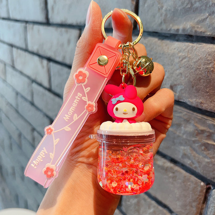 Wholesale Acrylic Cartoon Oil Quicksand Keychain JDC-KC-RunX010