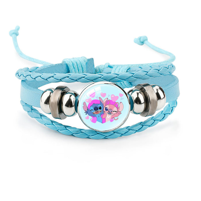 Wholesale Cute Cartoon Multi-Layer Braided Leather Beaded Bracelet