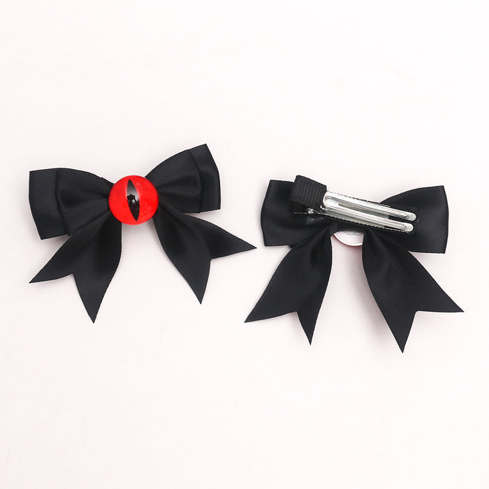 Wholesale Polyester  Devil Eye Bow Hair Clip Party Hair Accessory For Women Boutique Resale
