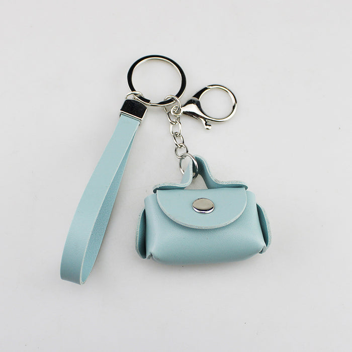 Wholesale Chic PU Leather Coin Purse Keychain Alloy Car Key Accessory For DIY Jewelry Craft