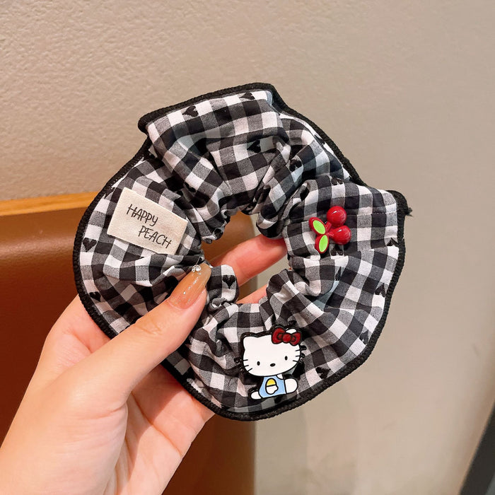 Wholesale Kitten plaid large intestine Hair Scrunchies