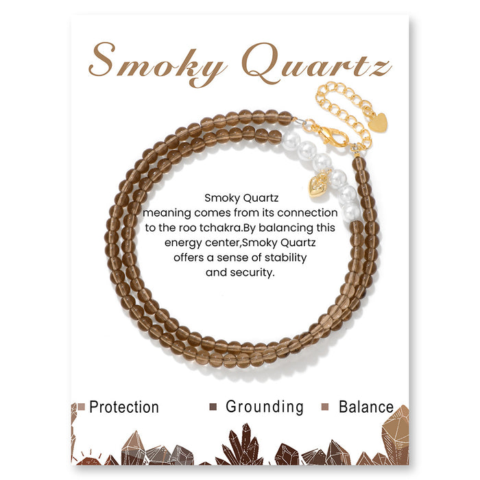 Wholesale 4mm stone bead necklace with heart pendant a choker style necklace