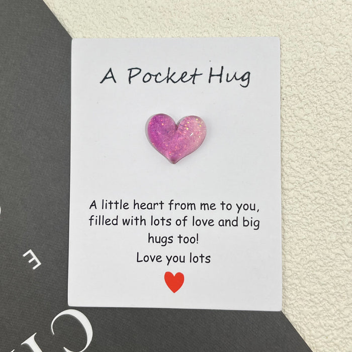 Wholesale gradient heart-shaped resin Decorations greeting card