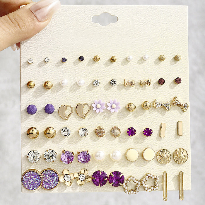 Wholesale Simple Alloy Heart-Shaped Earring Set