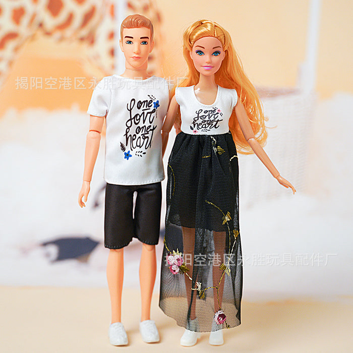 Wholesale suitable for 30CM a family of four dolls leisure family suit fashion couple bag shoes