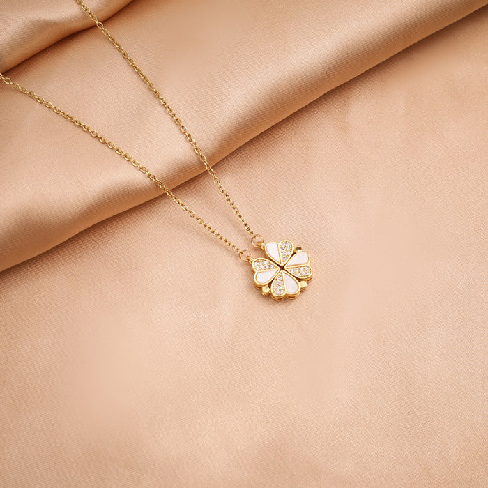 Wholesale Pure silver necklace with heart-shaped magnet that does not fade collarbone chain