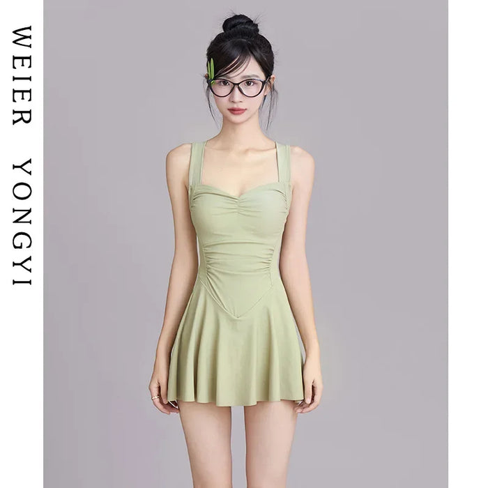 Wholesale Swimsuit one-piece skirt style flat corner fashionable hot spring swimsuit